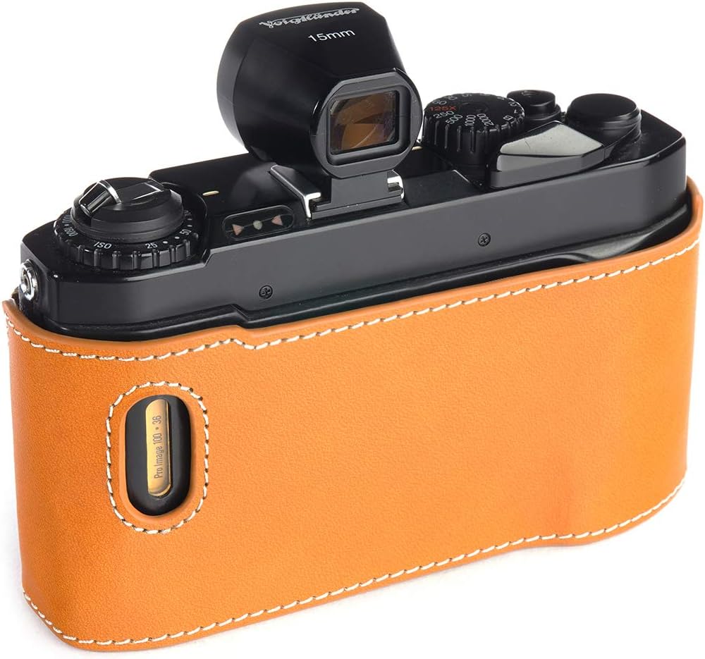 Voigtlander Bessa-R Bessa-L Leather Half Camera Case with Hand Strap (Yellow)