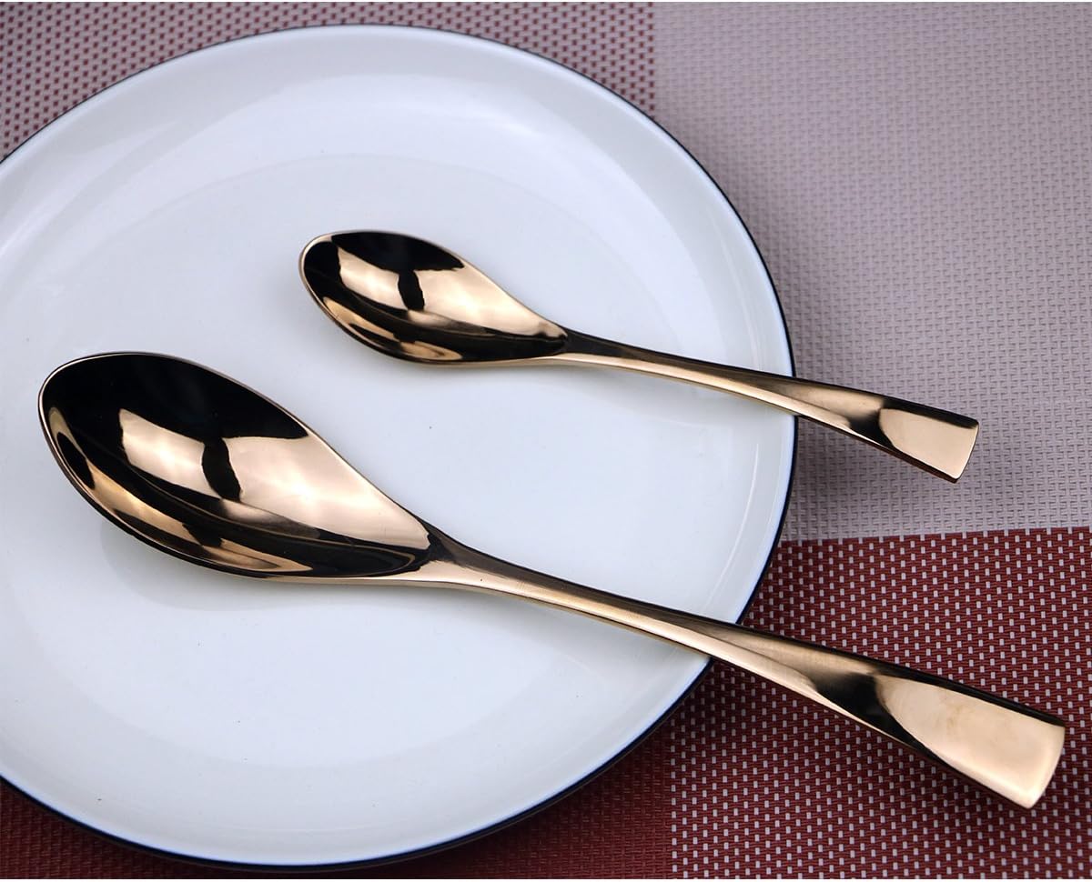 Cutlery Set, 20-Piece Mirror Polishing Rose Gold 18/10 Stainless Steel Dinnerware Flatware Sets,Service for 4,Dinnerware Knife, Forks, Soup Spoon, Coffee Spoon, Salad Fork