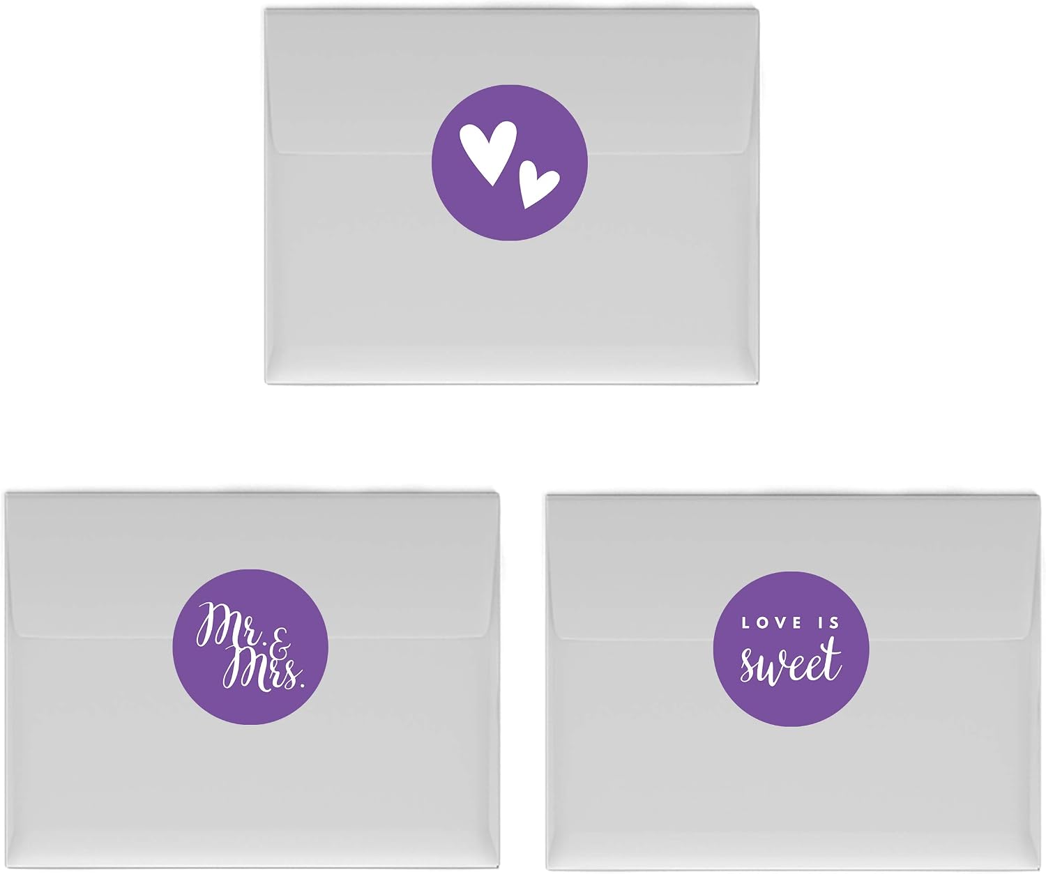 Andaz Press Chocolate Drop Labels Trio, Wedding Mr. & Mrs, Purple, 216-Pack, for Bridal Shower, Engagement Party Favors, Gifts, Bags, Stationery, Envelopes, Decor, Decorations