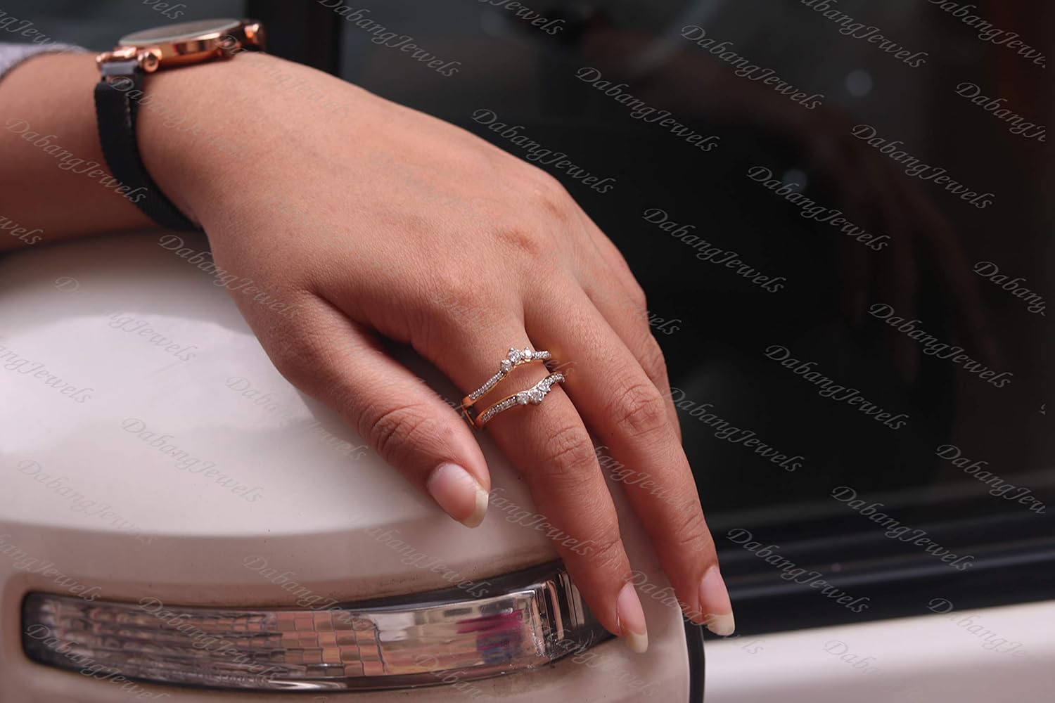 14K Yellow Gold Plated 5/8ct Brilliant Cut Created Simulated Diamonds Solitaire Enhancer Ring Guard Wrap