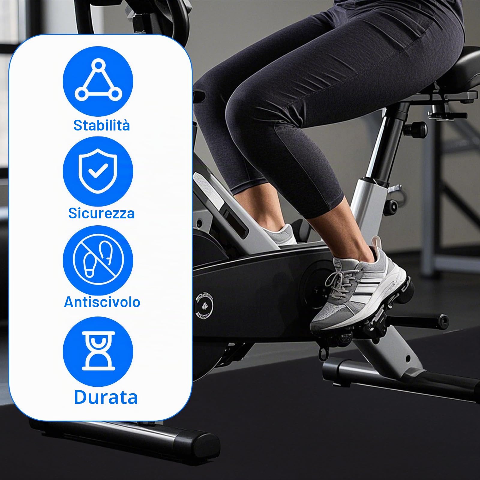 Gosknor Tappetino Esercizi per le Gambe Ellipse, 60x40cm Tappetino Antiscivolo Allenamento Macchine Ellittiche Sotto la Scrivania Tappetini Attrezzi per Esercizi per Domestico Ufficio