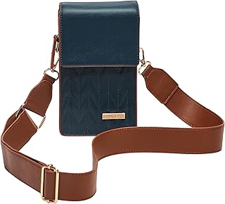 Chumbak Policia Sling Bag for Women, Navy Floral PU Leather, Digital Nomad Collection, Crossbody Sling with Zipper, Lightw...