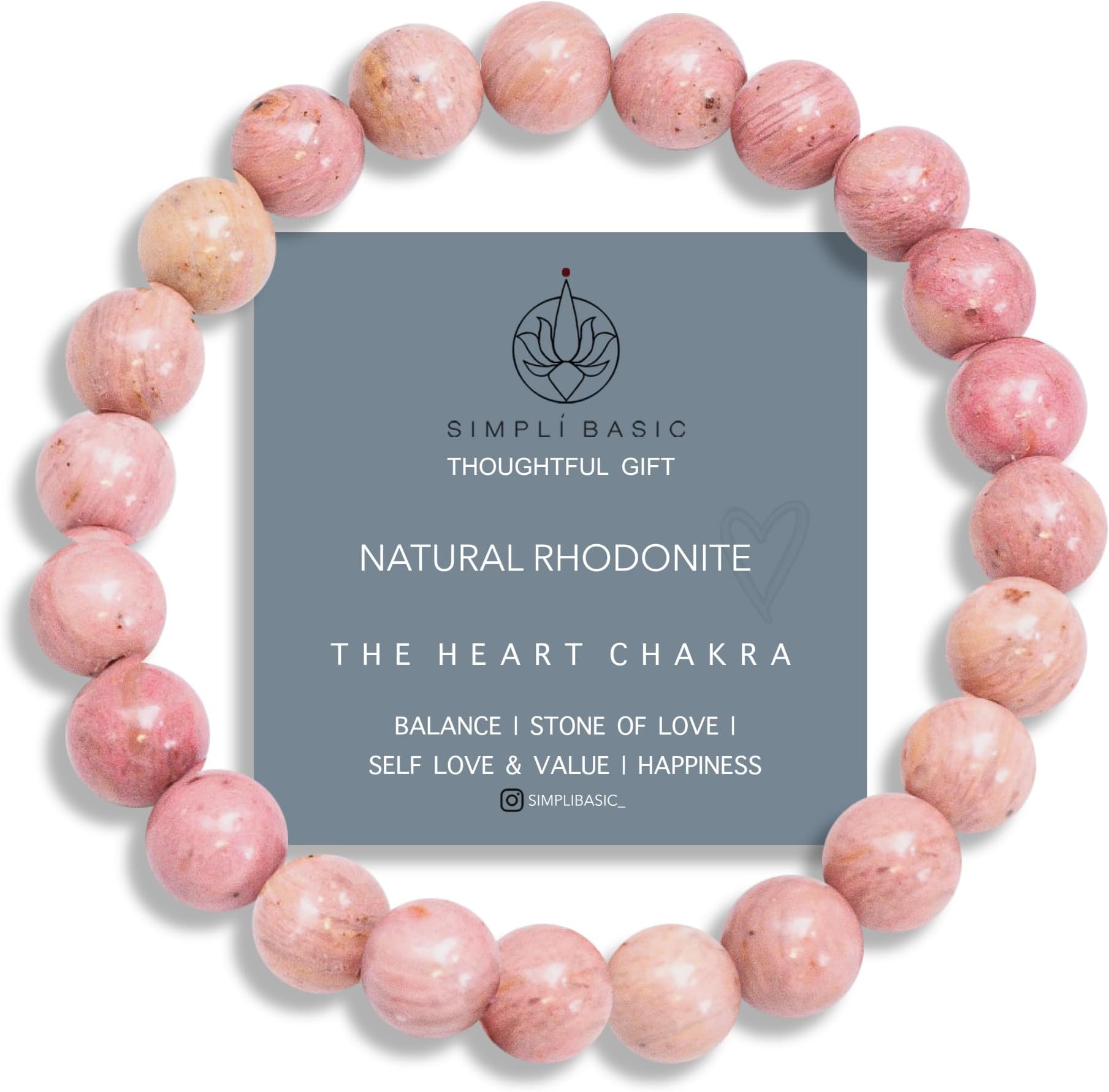 – Natural Healing Crystal Gemstone Bracelet 8mm Beads, Womens & Mens, Beaded Bracelet Jewellery, Valentines,Birthday,Gift for Her and Him