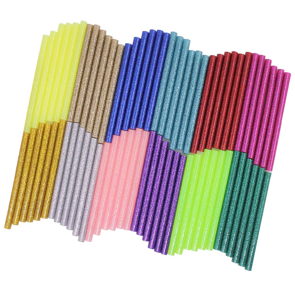 72 Pieces Glitter Hot Glue Colored Gun Sticks, 12 Colors, AFUNTA EVA Glue Mini Size Hot Melt Adhesive Sticks for DIY Art Craft Repair Bonding - Diameter 7 mm/0.28", Length 10 cm/3.9"