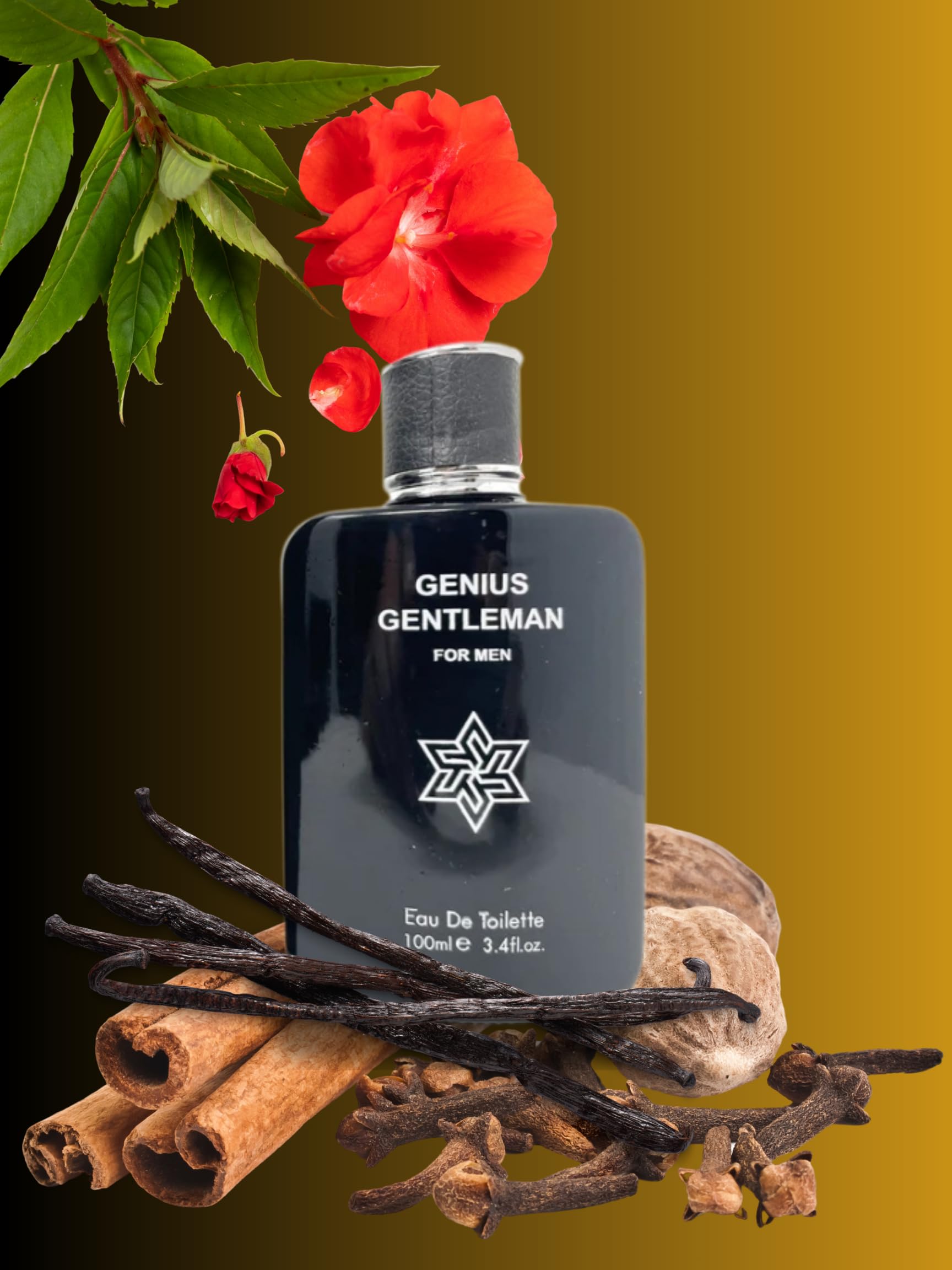 POUR HOMME GENIUS GENTLEMAN EAU DE TOILETTE 3.4 FL. Oz Woody Aromatic fragrance for men.