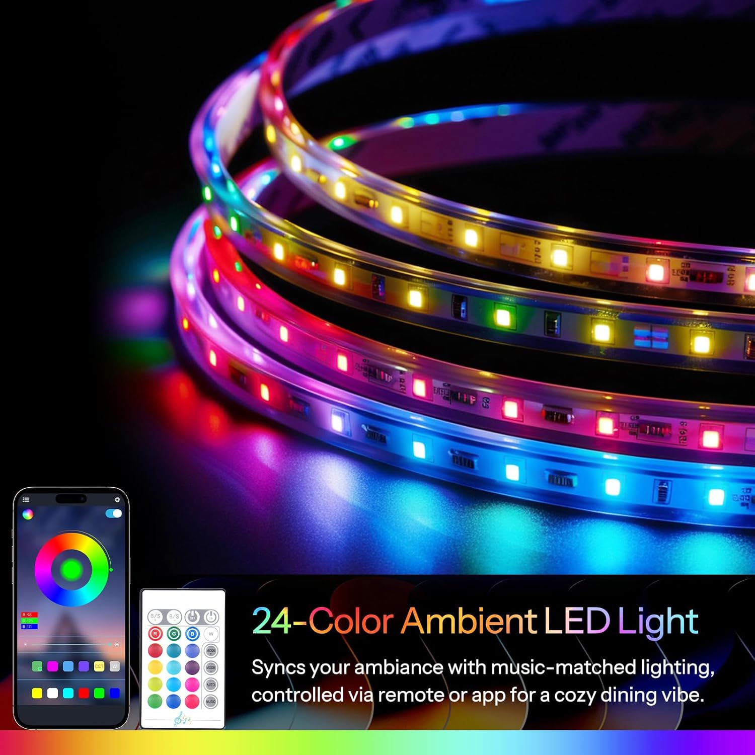 HOOBRO TV Stand with Mount and Power Outlet, LED Entertainment Center with Swivel Mount for 32/45/55/60/65/70/75 inch TVs, 3-Tier Storage Shelf for Living Room, Bedroom, Rustic Brown BF46UDDS01 - Image 8