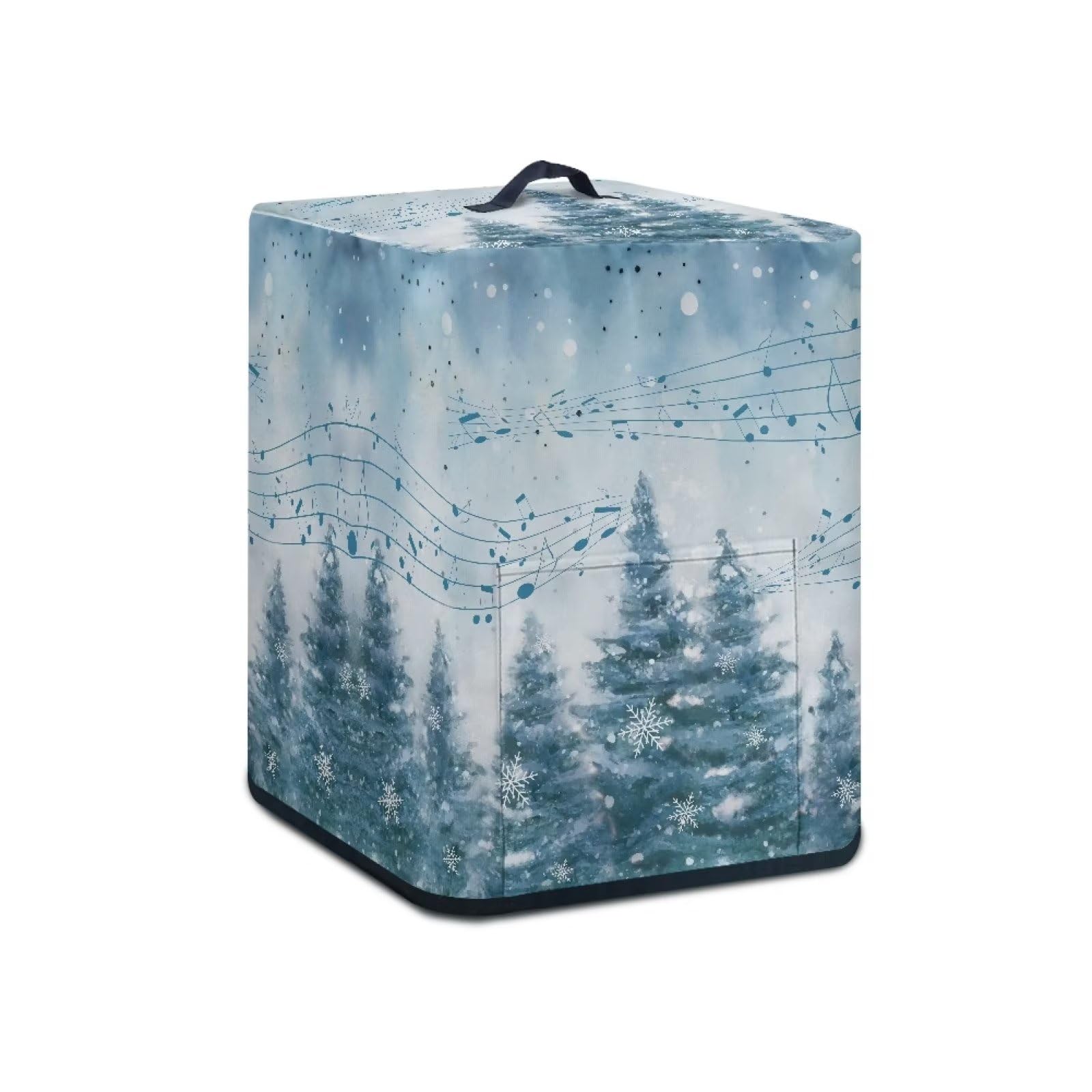 ZOUTAIRONG Aqua Tree Music Air Fryer Cover Dust Cover with Storage Pockets Air Fryer Cover for 5-6 Quart