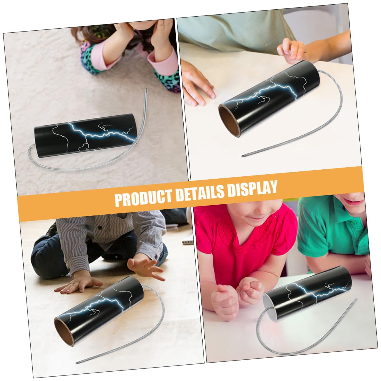 4 Juegos de Tambores de Resorte de Papel y Hierro Diseño Fácil para Niños, Instrumento de Percusión Sonido Claro Adecuado para Actividades en Escuelas y Guarderías