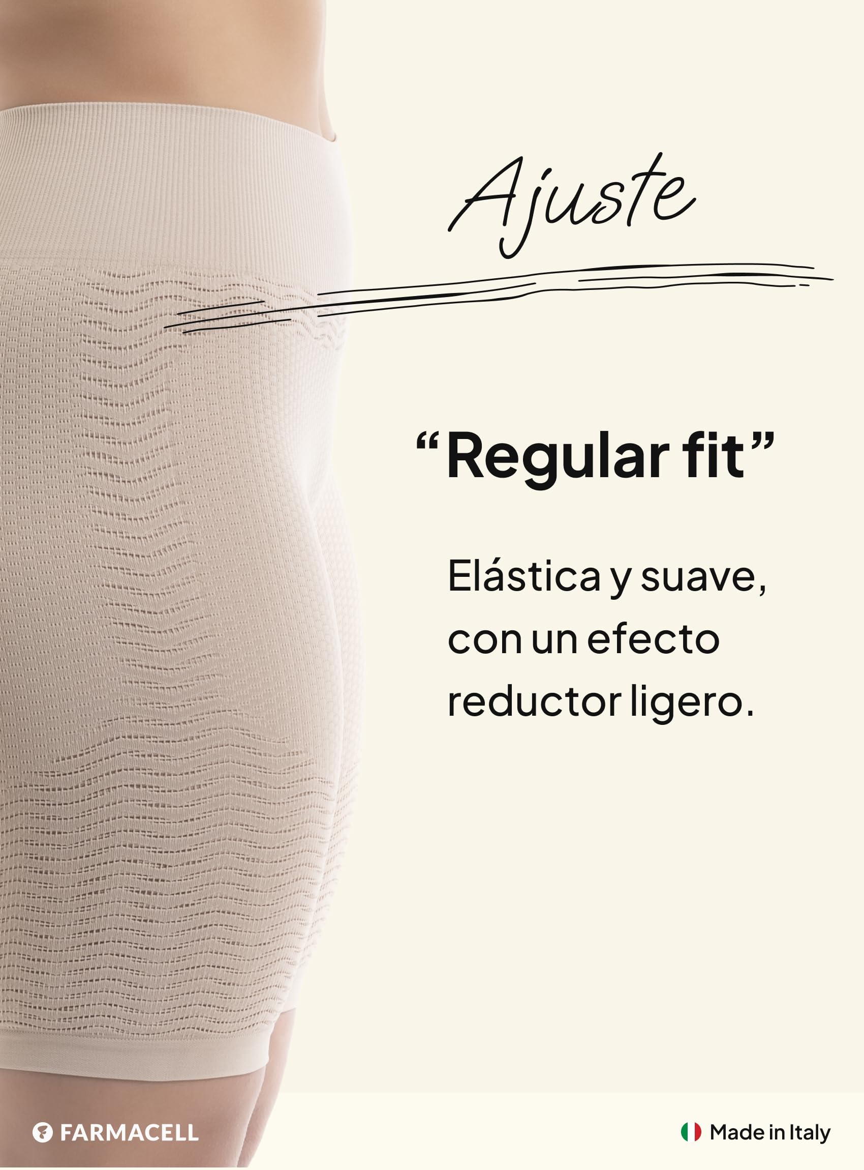 Farmacell Faja Pantalón Mujer Anticelulitis Masaje y Efecto FIR, Made in Italy, 1103