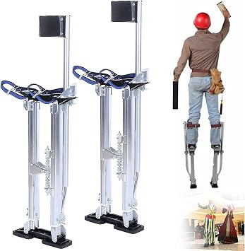 Professional 18-30in Drywall Stilts Painters Stilts Stilts Lightweight Aluminum Work Stilts Adjustable Lifts for Sheetrock Painting Or Cleaning