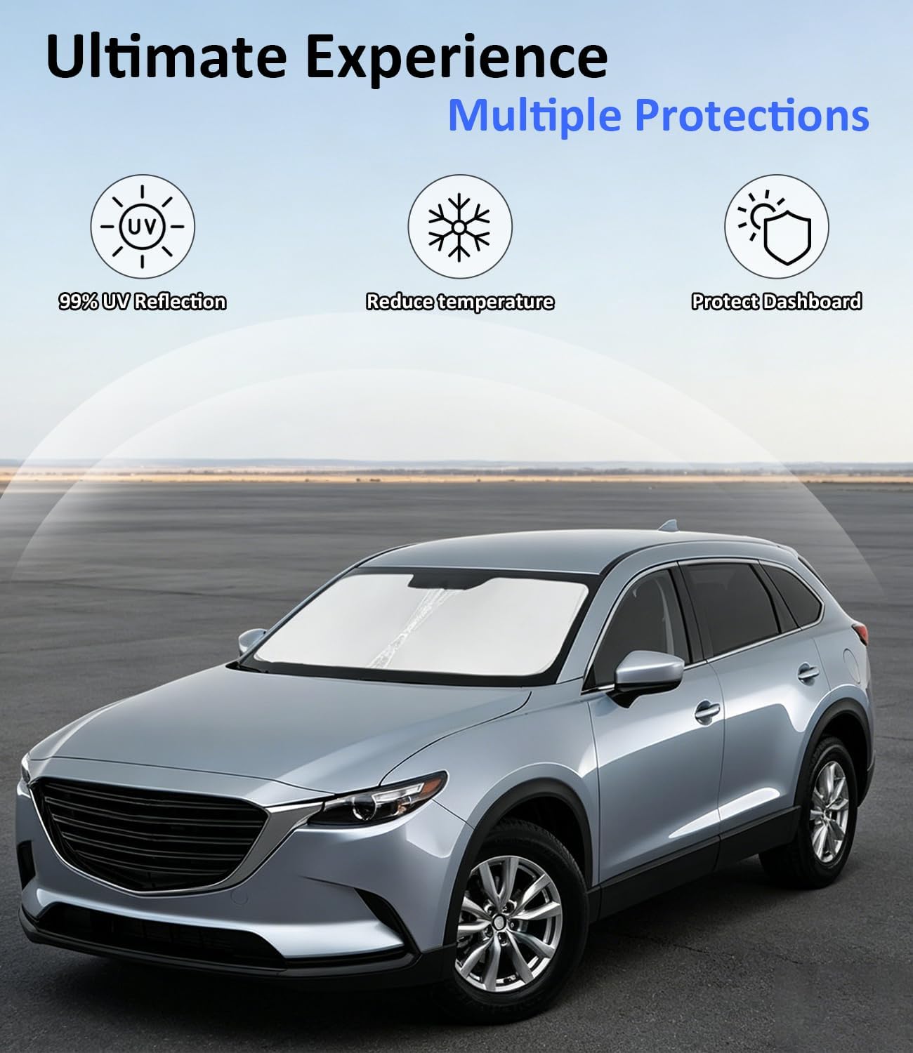 Windshield Sun Shade for Mazda CX-9 2016-2021 CX9 2023-2026 image 3