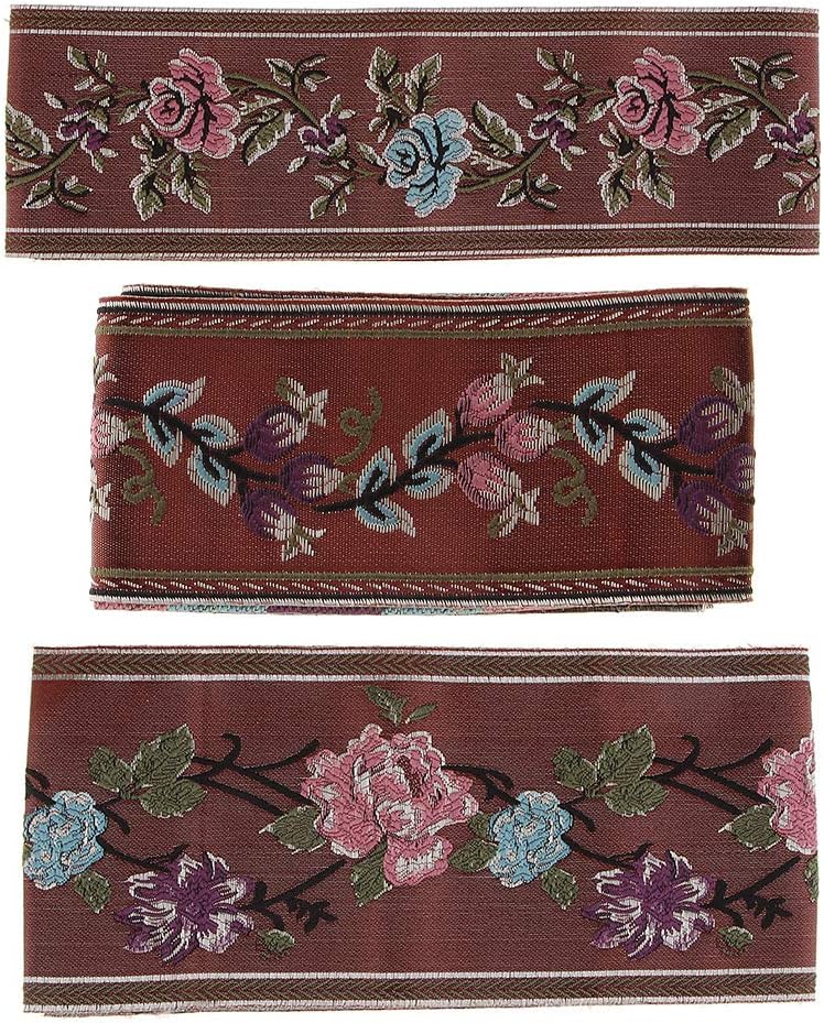 5セット1ロールフラワー織ジャカード刺繍入りリボンレース6ヤード新しい60&times;5000ミリメートル