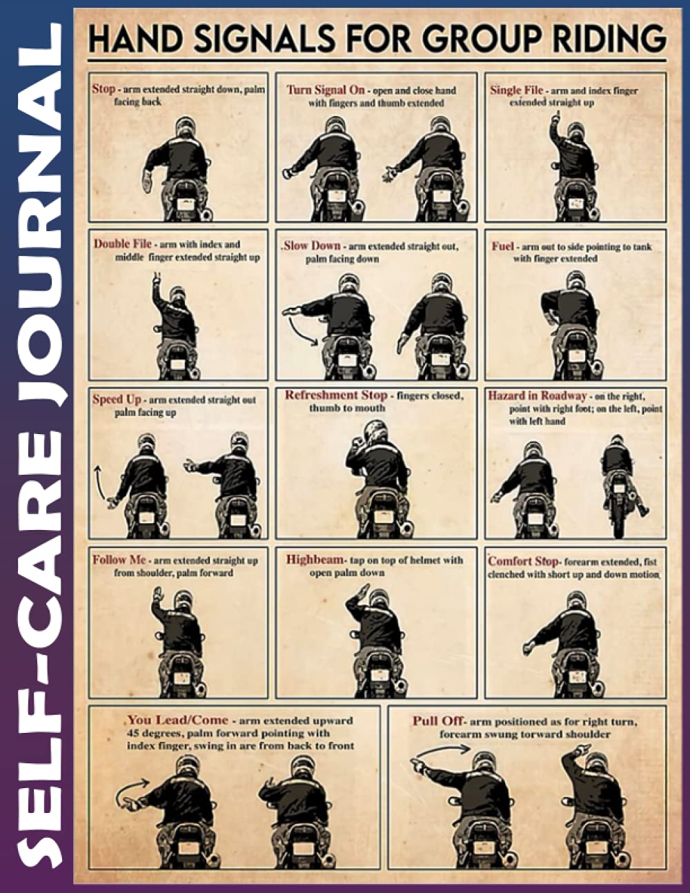 Self-care Journal: Motorcycle Hand Signals For Group Riding Invest 15 minutes daily to Mental, Physical and Emotional Health Planner, To Do Tracker ... Organizing, Tear Off, Simple Script, Colleg