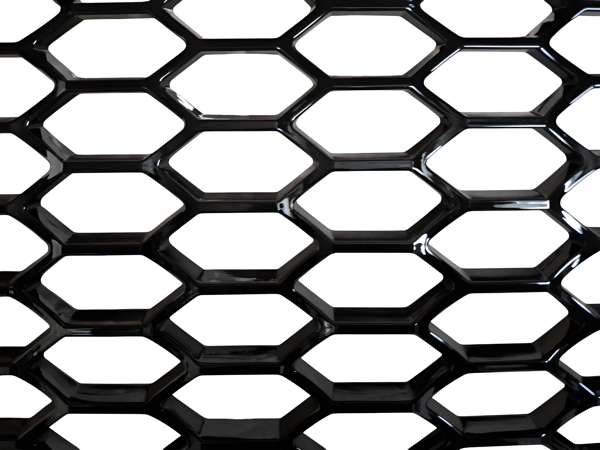 Kompatybilny z A5 S5 12-16 grill o strukturze plastra miodu, czarny, błyszczący, z uchwytem na emblemat