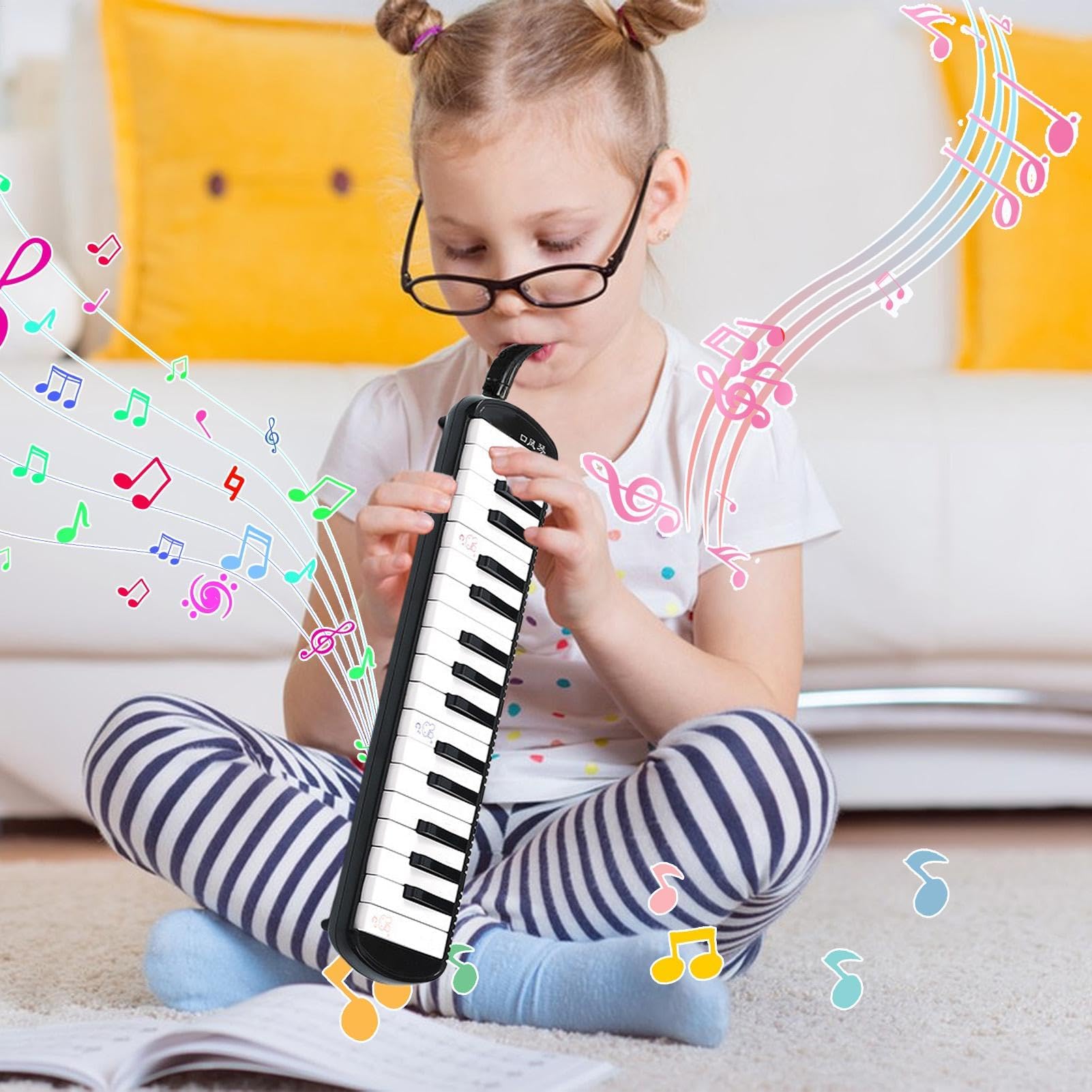 Melodica dla dorosłych, Melodica Instrument Air Keyboard Piano, 32-klawiszowa klawiatura Harmonium Instrument z torbą do przenoszenia, dla początkujących i profesjonalistów