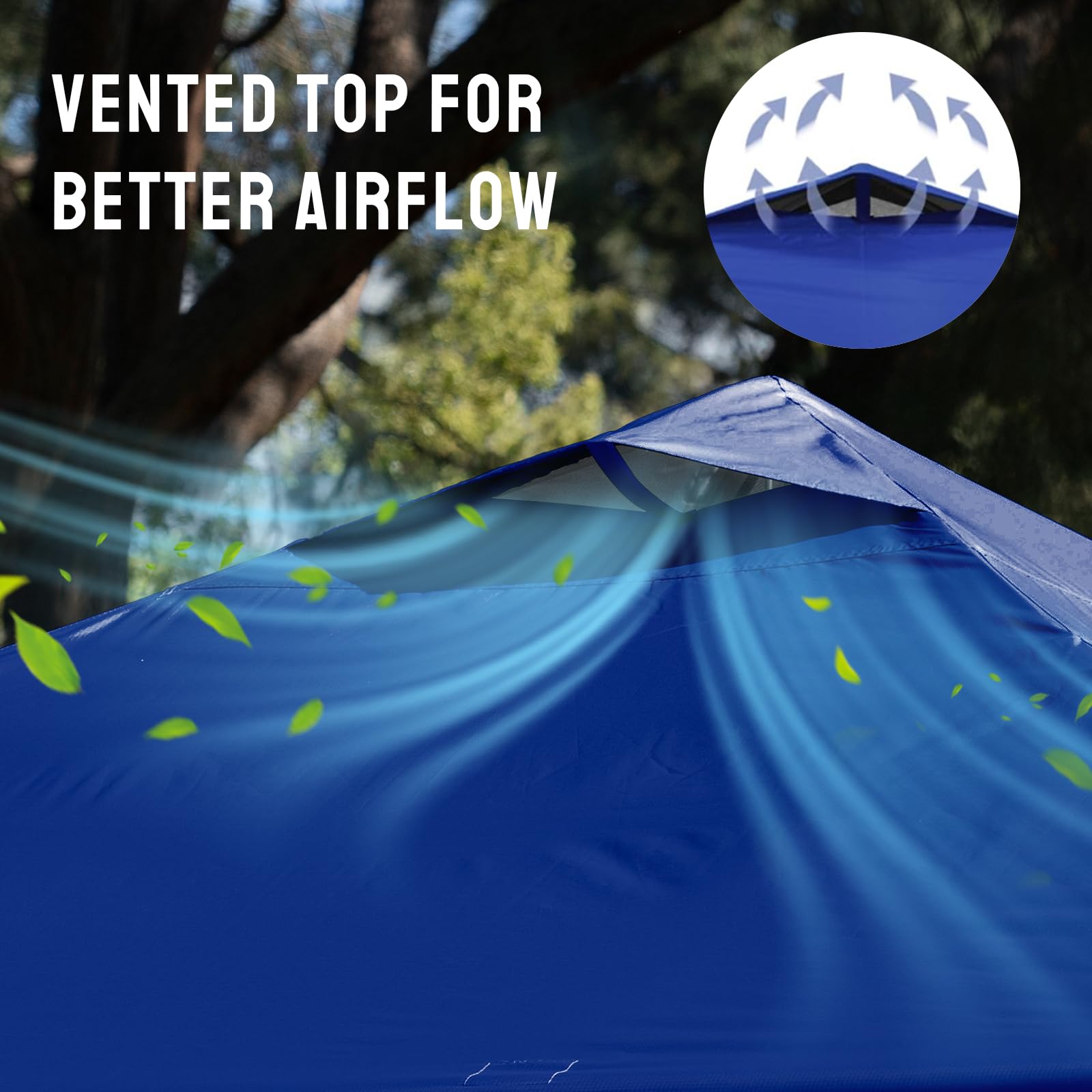 CROWN SHADES Pavillon 3x3 Wasserdicht Stabil Winterfest, Pop up Faltpavillon UV Schutz 50+, Partyzelt Für Outdoor Camping, 3-Fach Höhenverstellbar, Gartenpavillon mit Tragetasche (Marineblau)