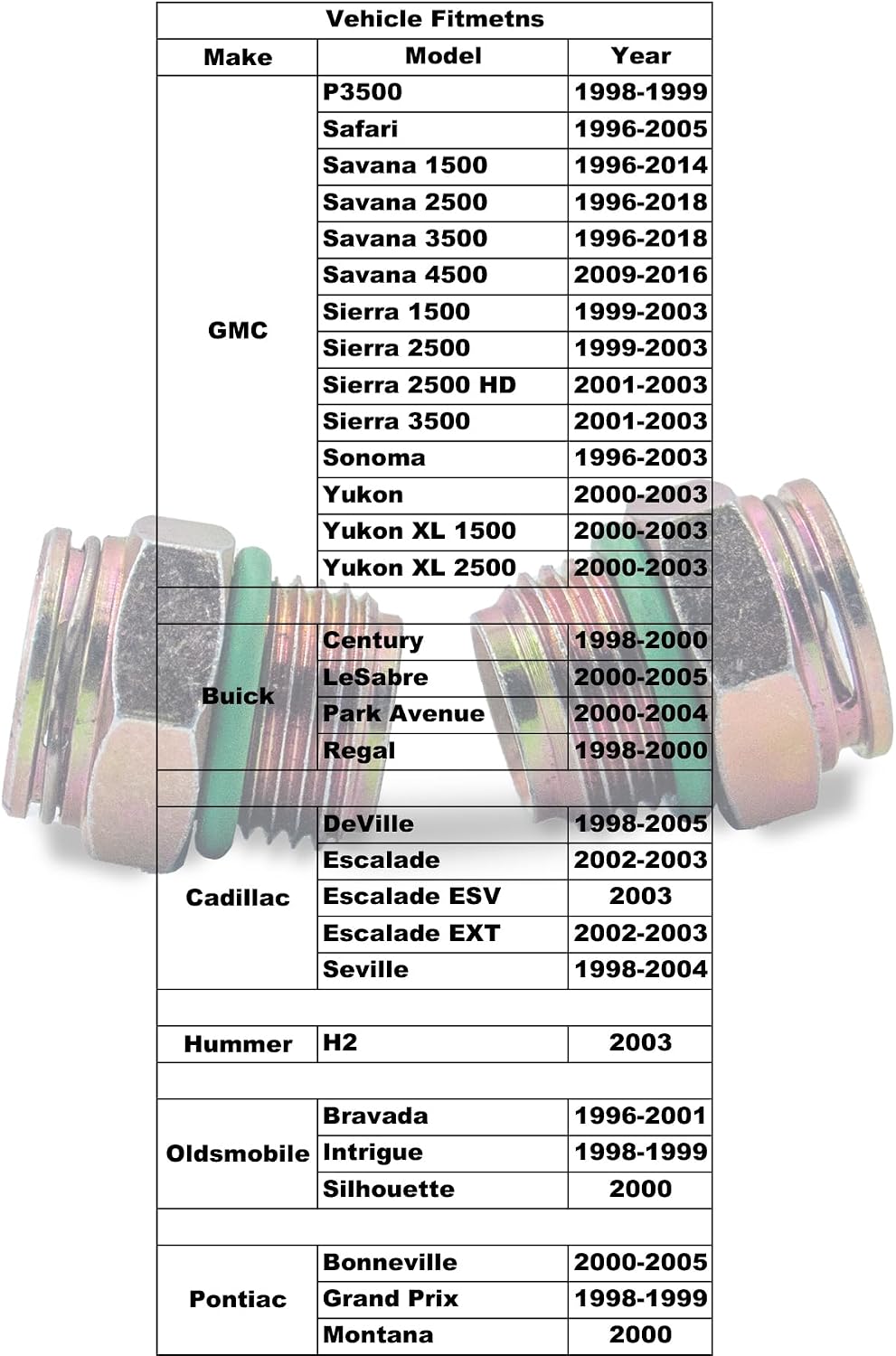 Transmission Oil Cooler Line Connectors, Trans Fluid Cooler Pipe Fittings Compatible with Chevy 1999-2003 Silverado, 2000-2003 Tahoe Suburban, 1996-2021 Express (3/8 Tube x 5/8-18 Thread)