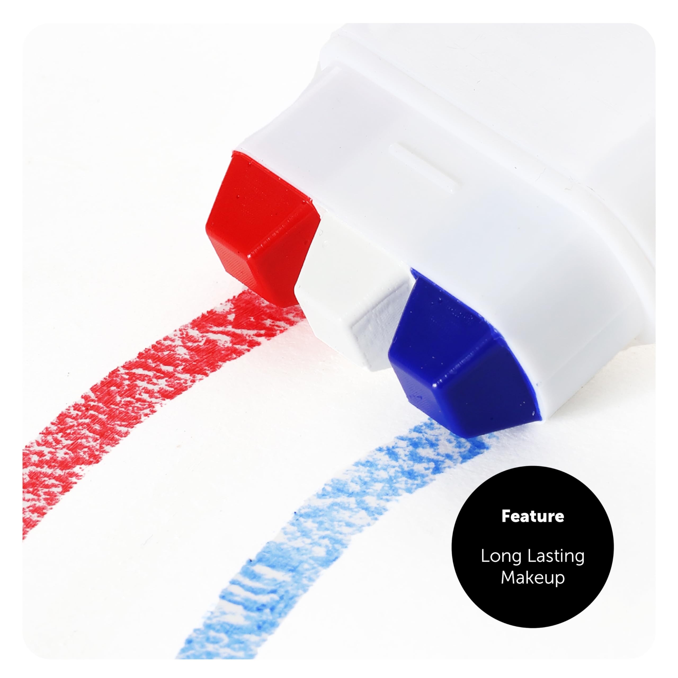 Bâtons de maquillage rouge, blanc et bleu – Lot de 24 – Bâtons de maquillage de couleur rouge, blanche et bleue – Pour supporters de football, maquillage pour événements sportifs