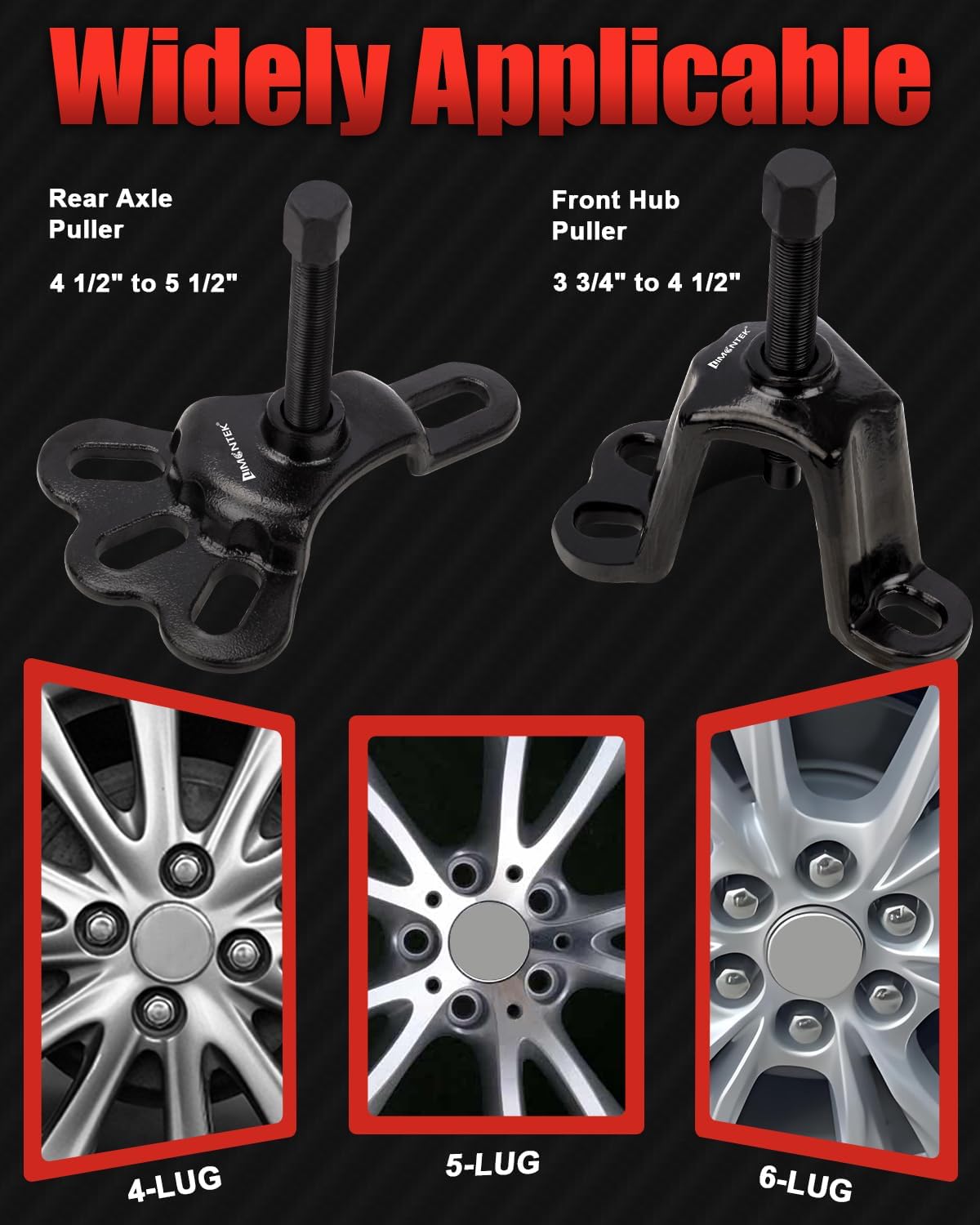 12-Way Slide Hammer Puller Set, Front Wheel Hub Remover & Rear Wheel Axle Removal Tool, Heavy Duty Bearing Puller Set with Carry Box