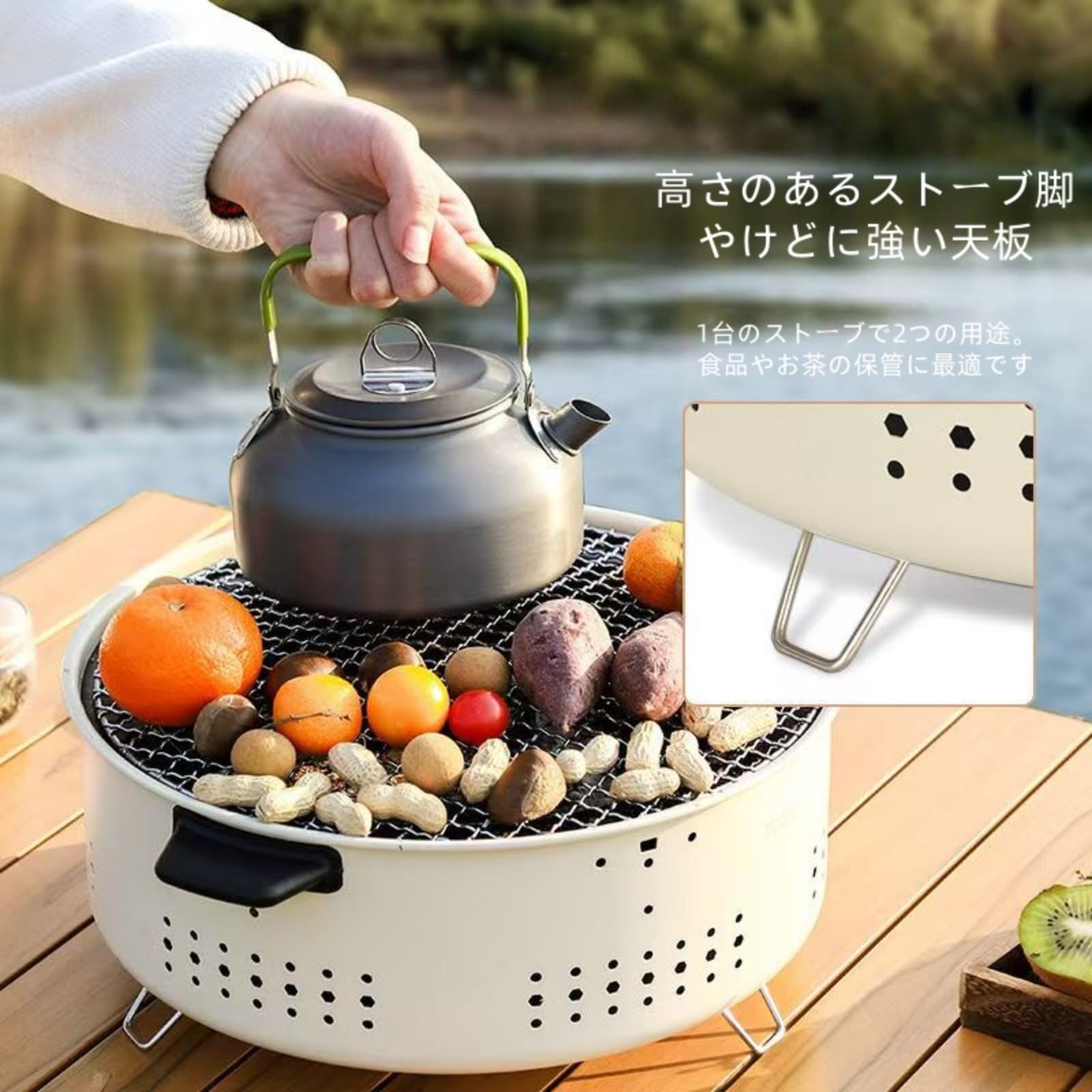 Amazon | 炭火コンロ 七輪 卓上バーベキュー コンロ ステンレス製 丸型