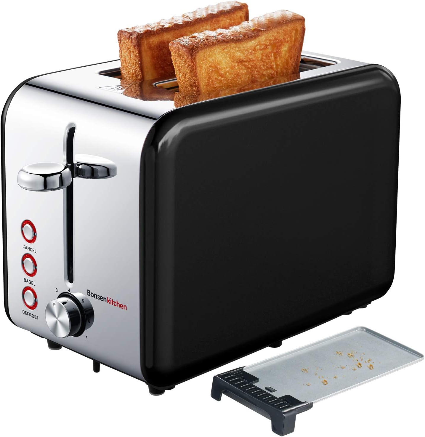 2 Slice Toasters, Bonsenkitchen Stainless Steel Wide Slot