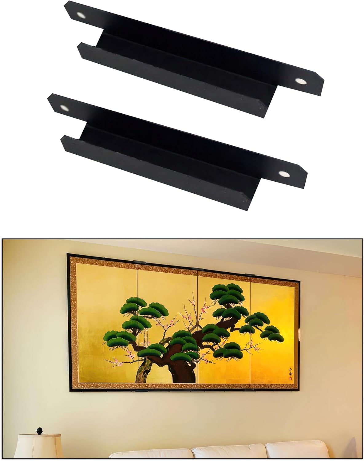 Pair Japanese Screen Byobu Mounting Brackets