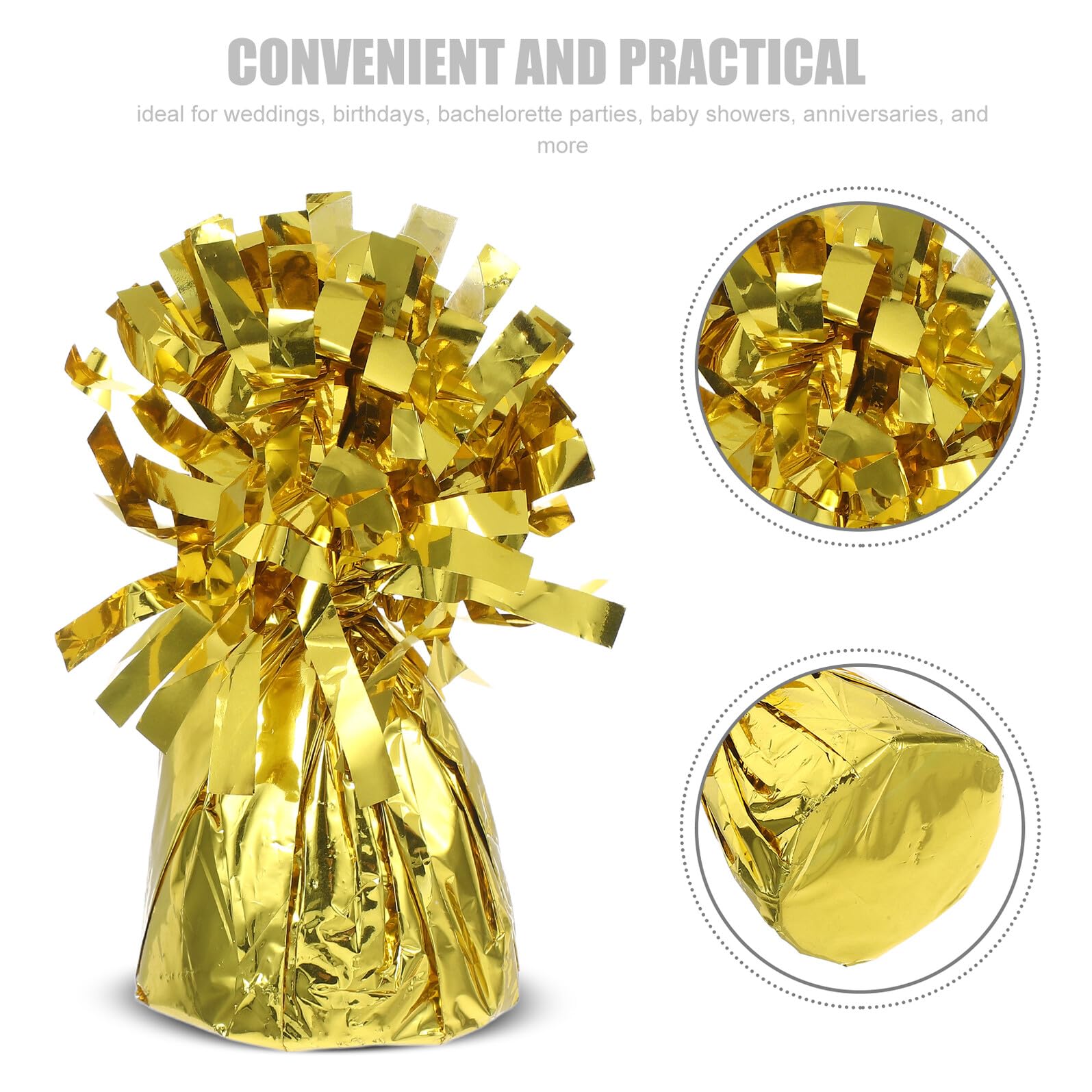 6 Stück Teiliges Ballongewichte aus Metallisch Glänzendem Kunststoff Beschwert Helium luftballons für Hochzeiten Geburtstage Babypartys und Festliche Dekorationen in Gold