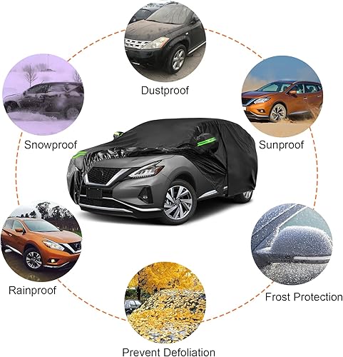 Miniatura 5 de Fundas impermeables para automóvil para Nissan Murano 2003-2025, 6 capas para todo clima, funda para automóvil de ajuste personalizado con puerta