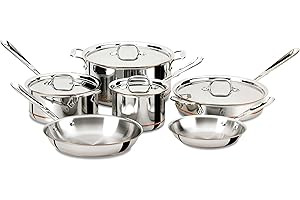 All-Clad Copper Core 5-Ply Stainless Steel Cookware Set Premium Induction-Safe 10 Piece