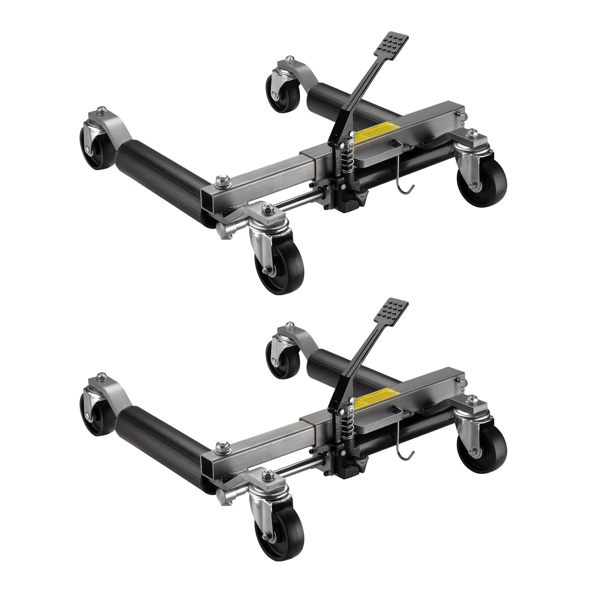 Carrelli sposta auto con cric idraulico 2x 680kg Per pneumatici larghi max 30cm Nero