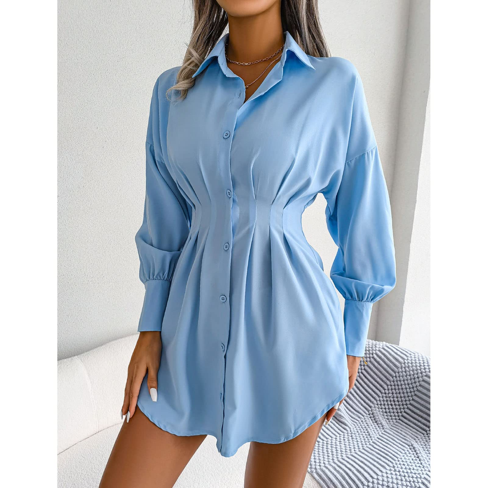 GOTOTOP Abito casual da donna con scollo a V