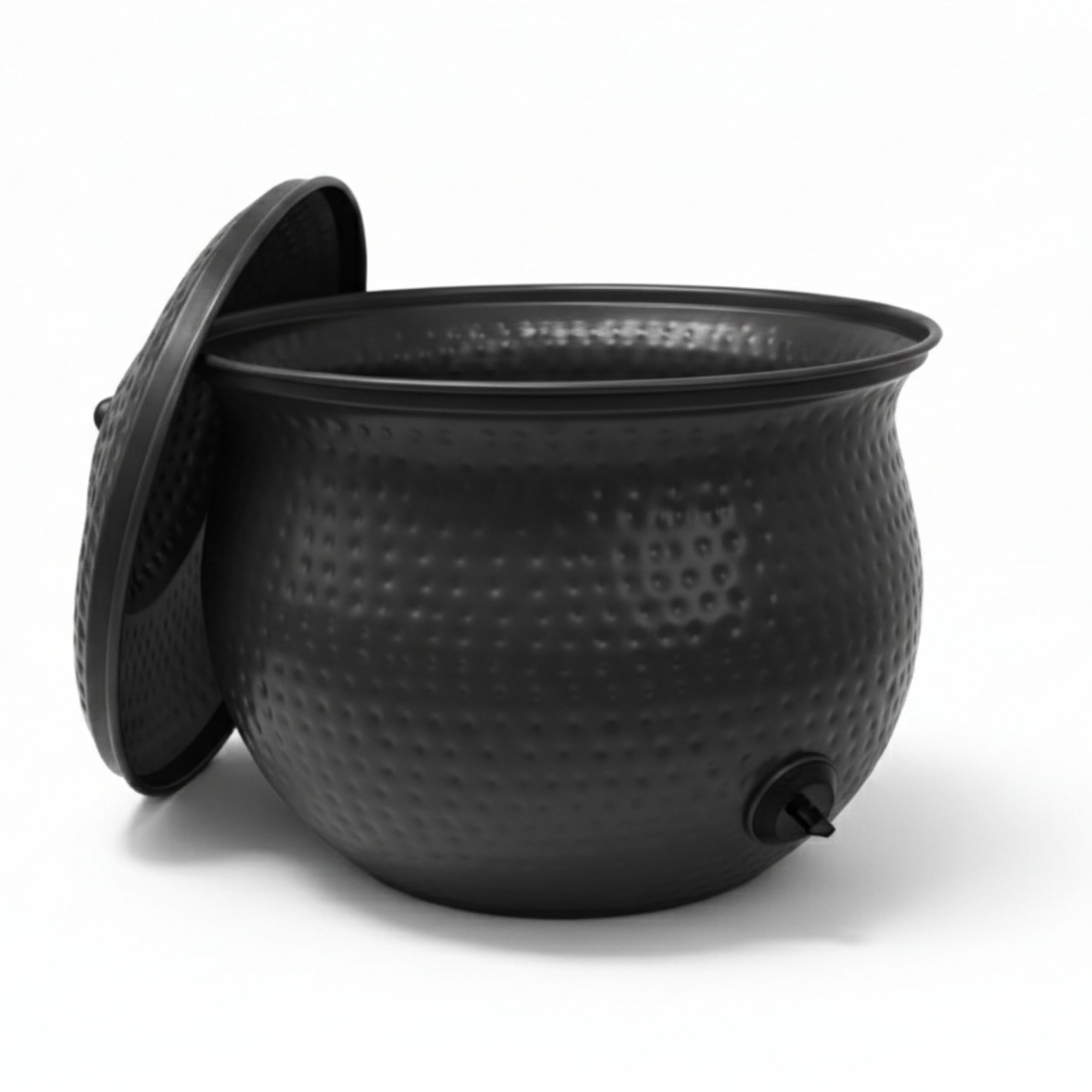 LIVLIG cubo para manguera con tapa, cubo para manguera de jardín, almacenamiento de manguera de hierro, color: antracita