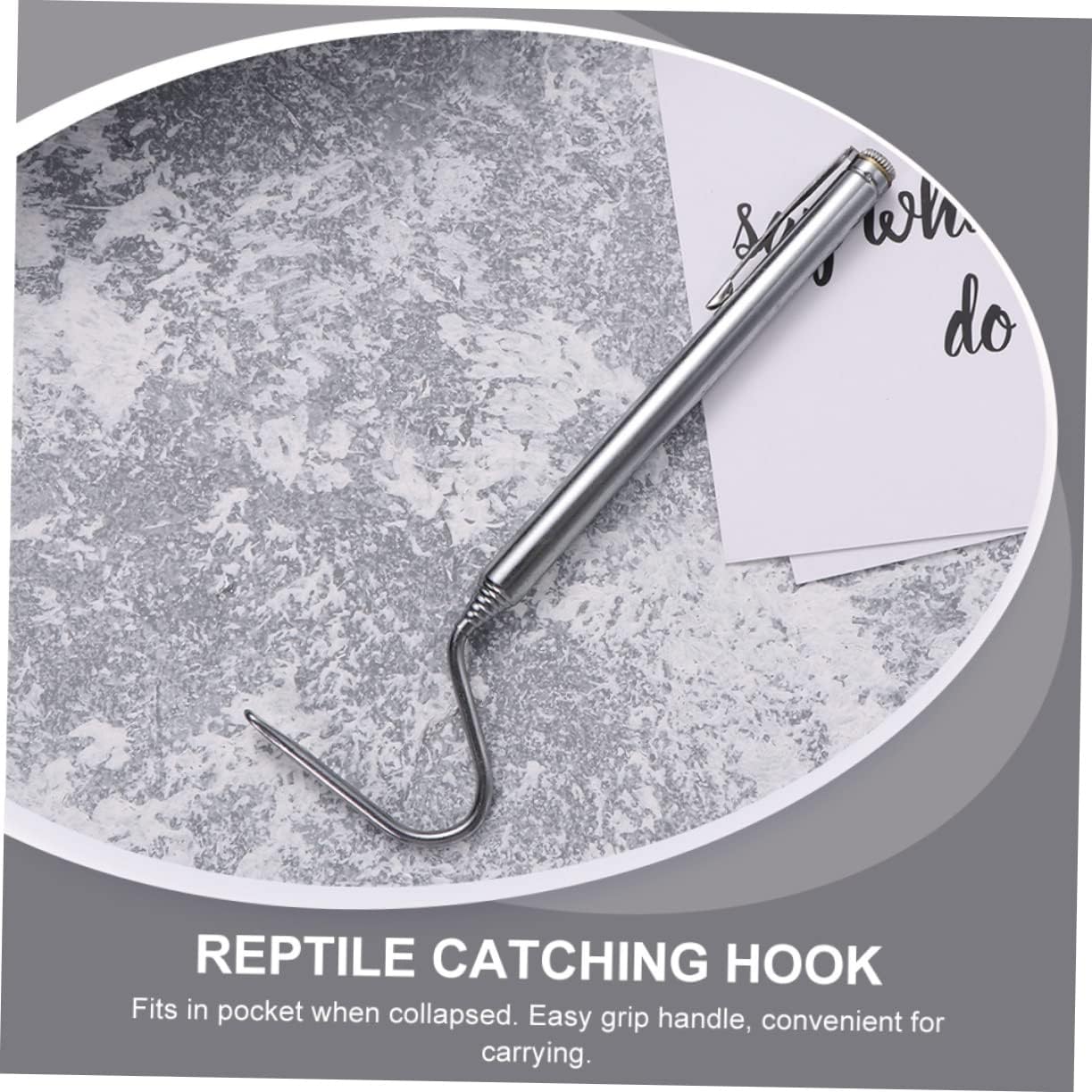 Stainless Steel Retractable Snake Hook 71cm Snake Grabber Tool for Safe Reptile Catching Non-Slip Grip