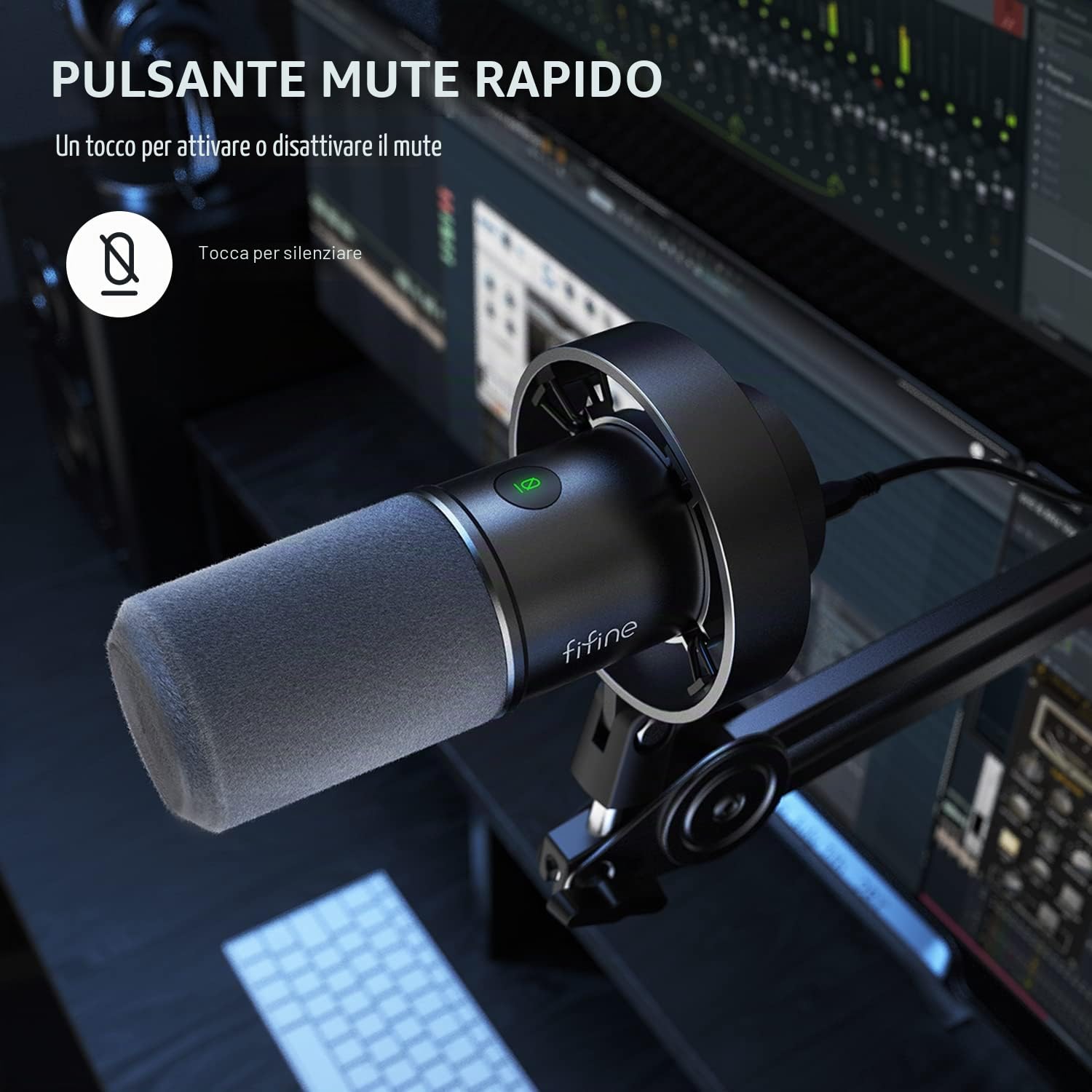 FIFINE XLR Studio Microfono Dinamico per Podcasting, Gaming Microfono USB per PC Mac PS4/5, Dinamico Microfoni Cardioide per registrazione vocale, podcasting, giochi, live streaming e trasmissione
