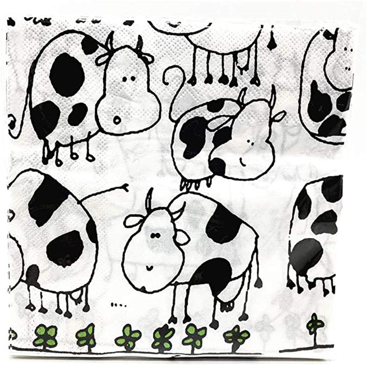 FAIRYRAIN 112 Pcs Farm Cow Theme Birthday Party Animal Party Cow Disposable Tableware Decorations Set For Boys and Girls Birthday Serves 10 - Image 4
