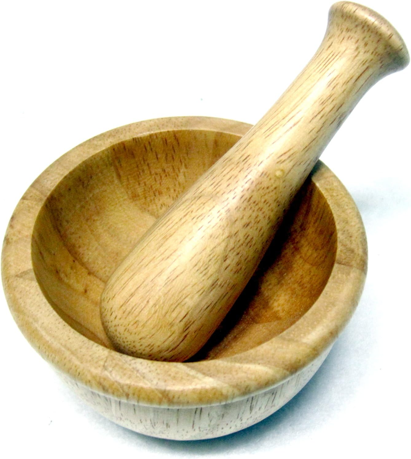 New Mini Wooden Mortar & Pestle Grinding Bowl Set Garlic Crush Pot Kitchen Tool
