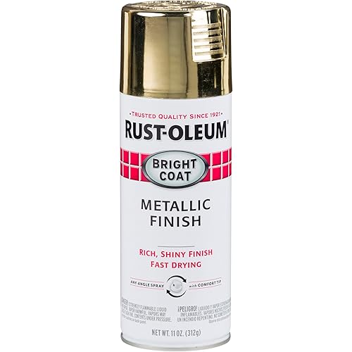 Rust-Oleum 7710830 Stops Rust Bright Coat Metallic Spray Paint, 11 Ounce, Gold, (Pack of 1)