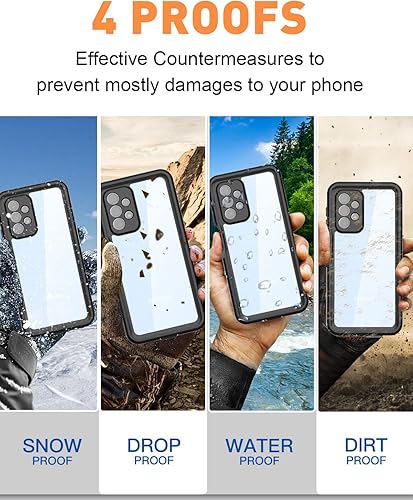 Miniatura 2 de AICase Funda impermeable para Samsung Galaxy A23 5G (6.6 pulgadas), a prueba de nieve, polvo y a prueba de golpes, protección de cuerpo completo con