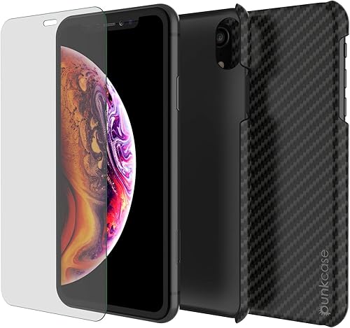 Miniatura 2 de PunkCase - Funda para iPhone XR, resistente y ultrafina, 2 piezas de piel sintética de doble capa a prueba de golpes antideslizante con protector de