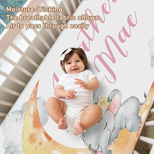 Miniatura 7 de Sábanas para cuna con nombre personalizado, ropa de cama de bebé para niños y niñas, sábanas bajeras plegables portátiles de algodón suave, sábanas
