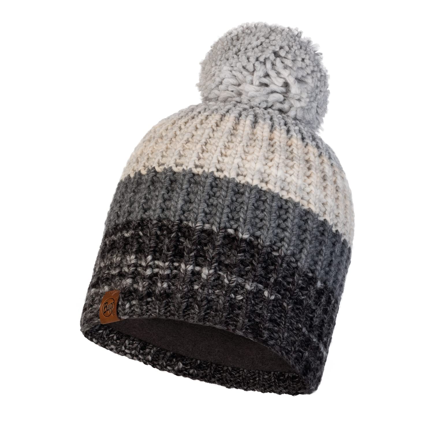 Buff Knitted & Polar Hat, Alina, Grey, One Size