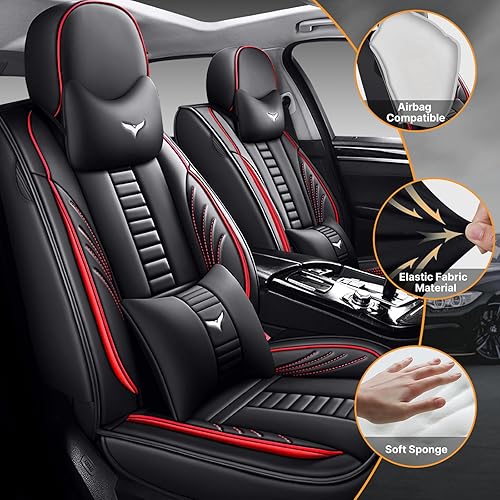 Miniatura 2 de Fundas protectoras de asiento de automóvil de 2 asientos de lujo para Chevy Cruze 2011-2019, diseño de bolsa de almacenamiento trasera, almohada
