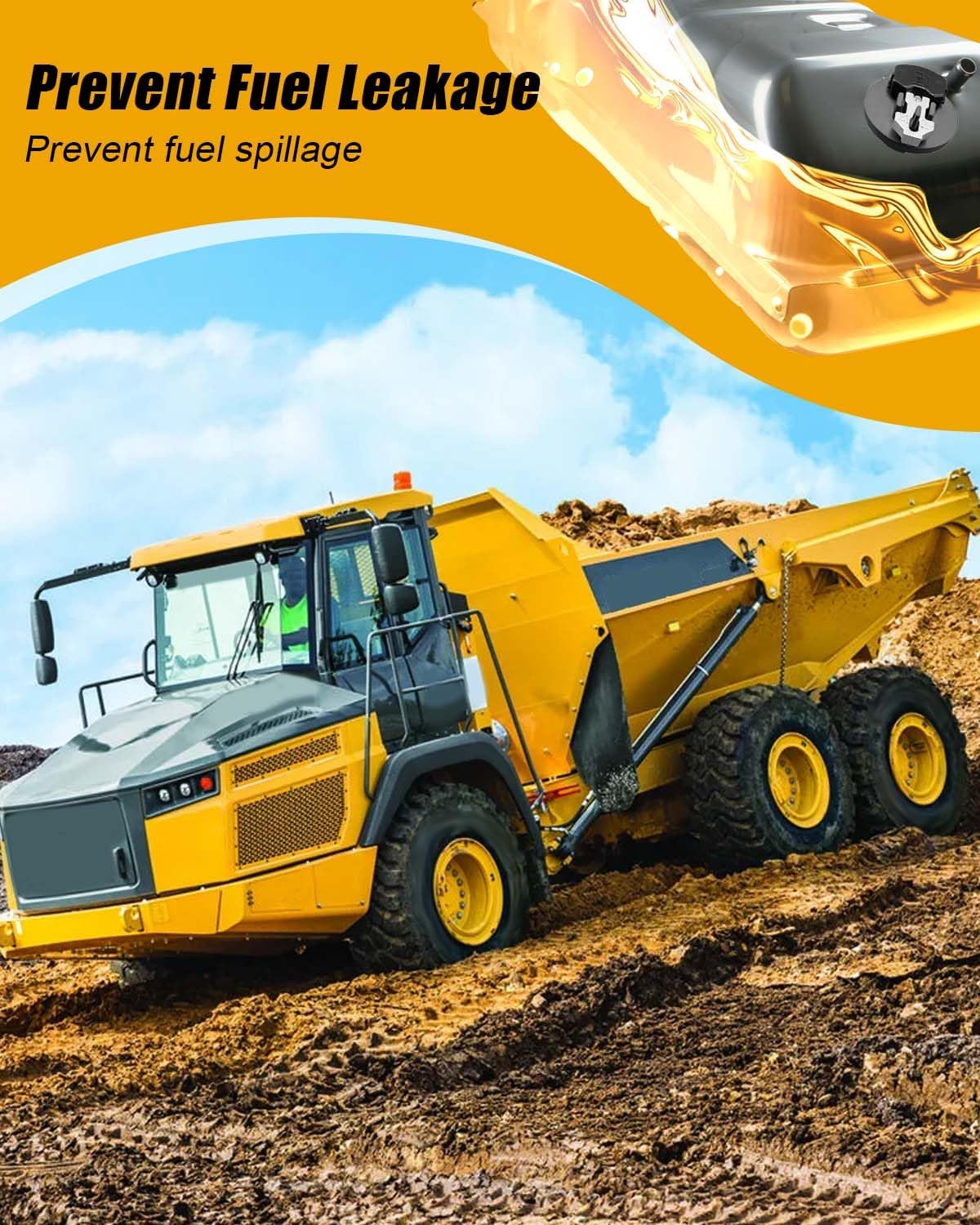 Fuel Tank Cap Fit for John Deere 550K 650K 700K E210LC E240LC 803M 853M 605K 655K 250D 300D Replace AT342385 84548562 11118857