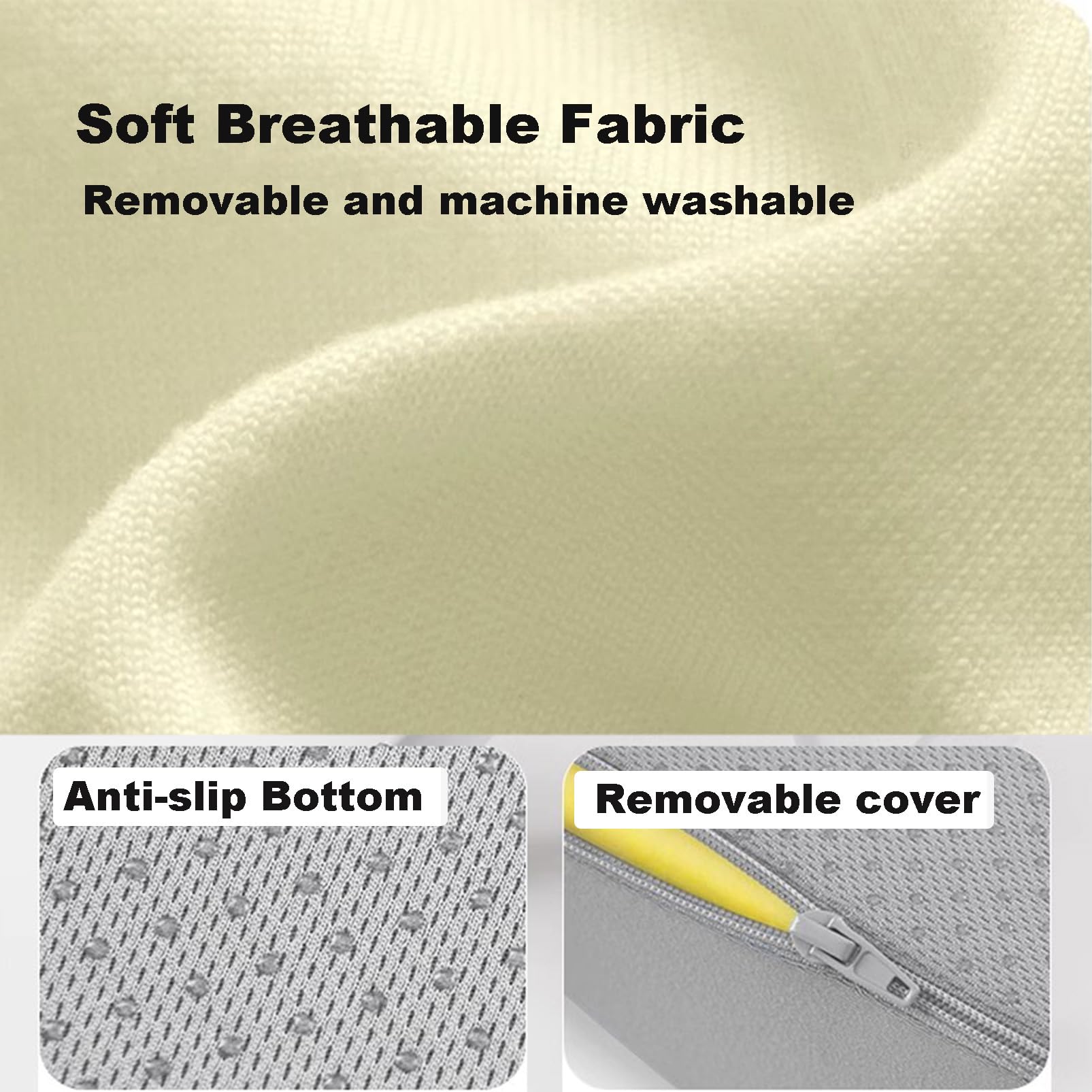 Cojín Silla Oficina Ortopédico, Cojin Coxis de Espuma Memoria, Cojin para Escritorio Silla Asiento Coche, Alivio del Dolor y la Ciática,Beige