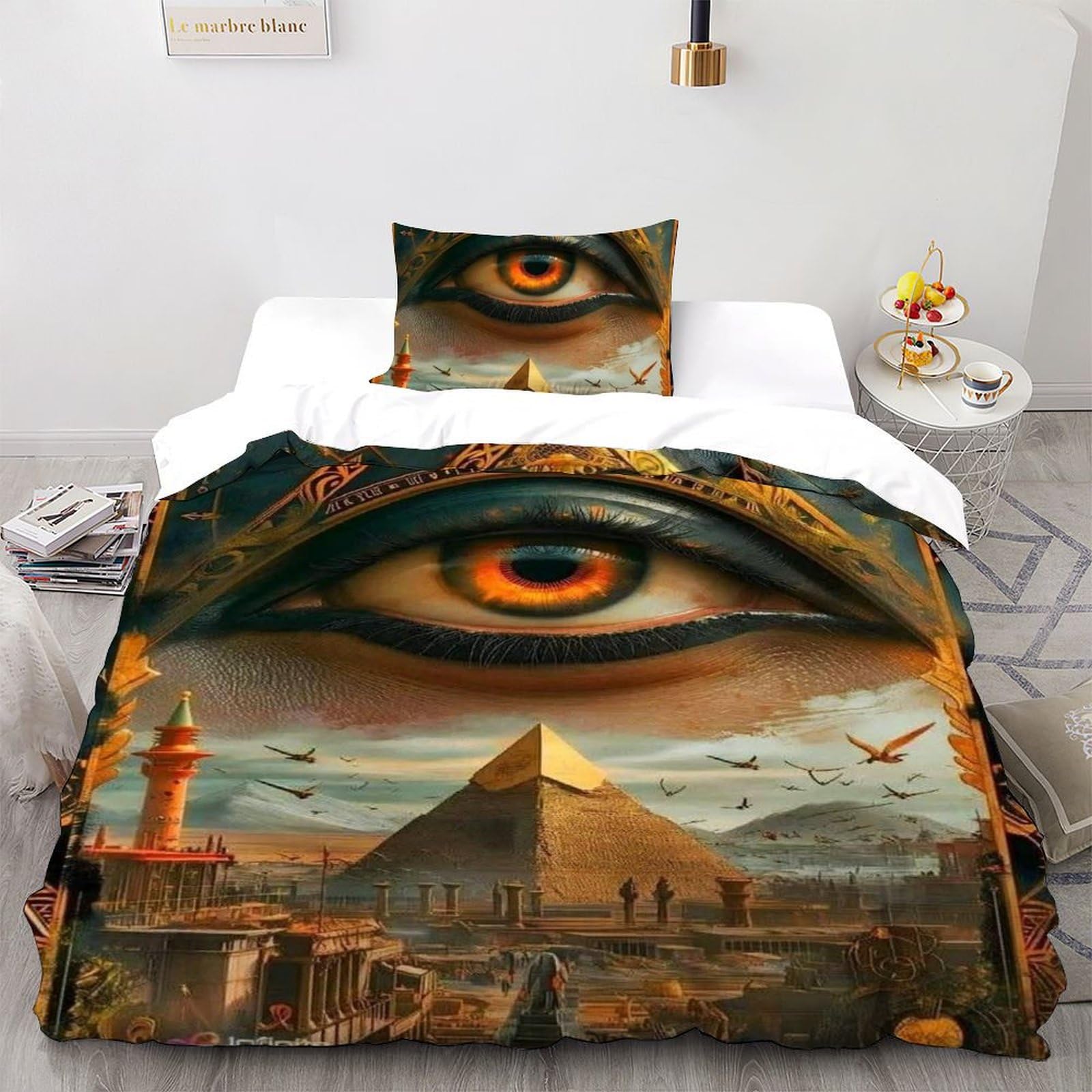 Housse de couette Œil du Monde en microfibre pour une chambre d'adulte zen