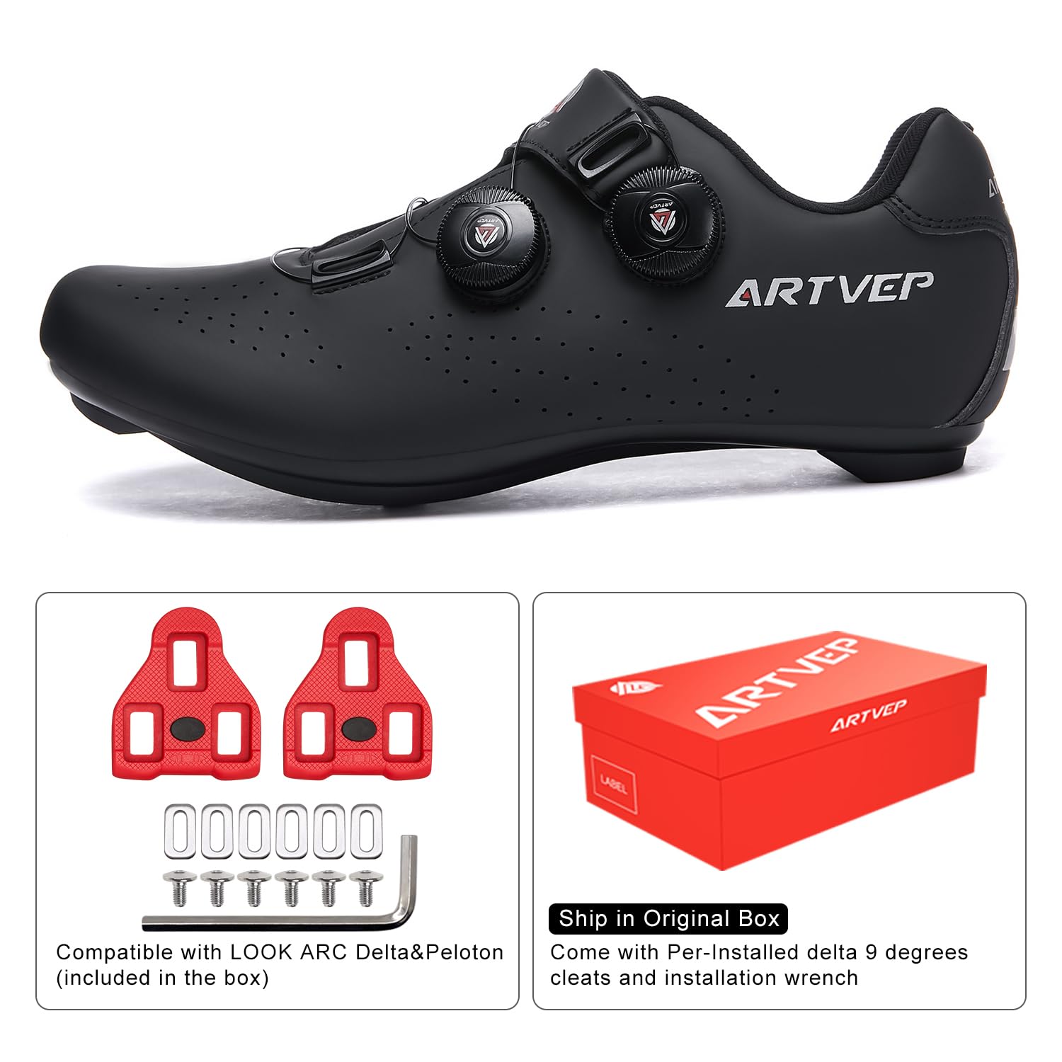 Scarpe da Ciclismo da Uomo Scarpe da Bici da Strada Compatibile con SPD e Delta Blocco Pedale Scarpe da Bicicletta Compatible with Peloton Antiscivolo Traspiranti