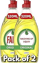 Faairrry Original LEMON Washing Up Liquid - 320ml Bottles - Pack of 2 - Concentrated Dishwashing Detergent with 2X Longer Lasting Formula - Fresh Lemon Scent