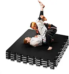 Kit 3 Tapetes Tatames 1m x 1m x 2cm | 20mm De Espessura | Bicolor Preto e Cinza | Para Academias e Outros Ambientes