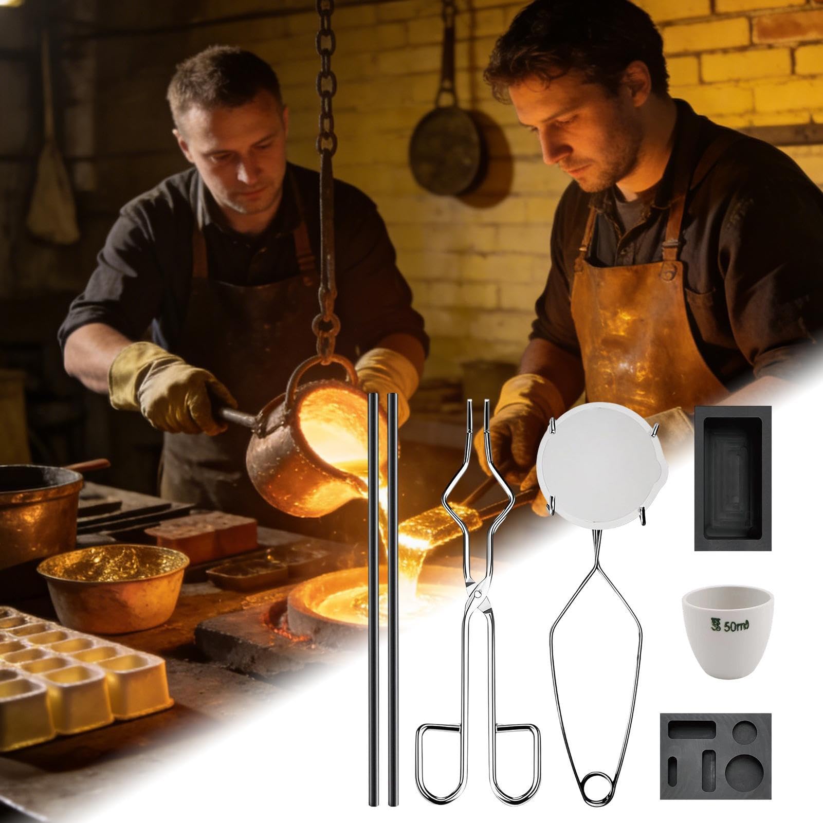 Kit de Fusion de Métaux Creuset en Graphite, Chalumeau et Moules de