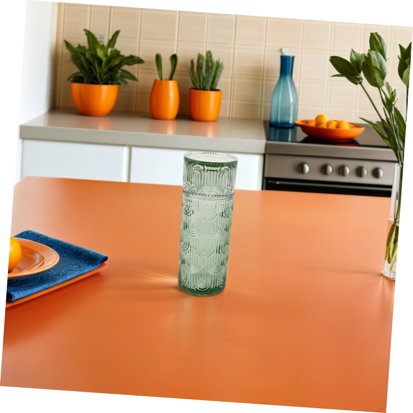 Jarra y Vaso de Vidrio con Decoración Elegante para Noche y Comedor Jarra para Agua y Transparente Duradera y para Mesilla y Baño
